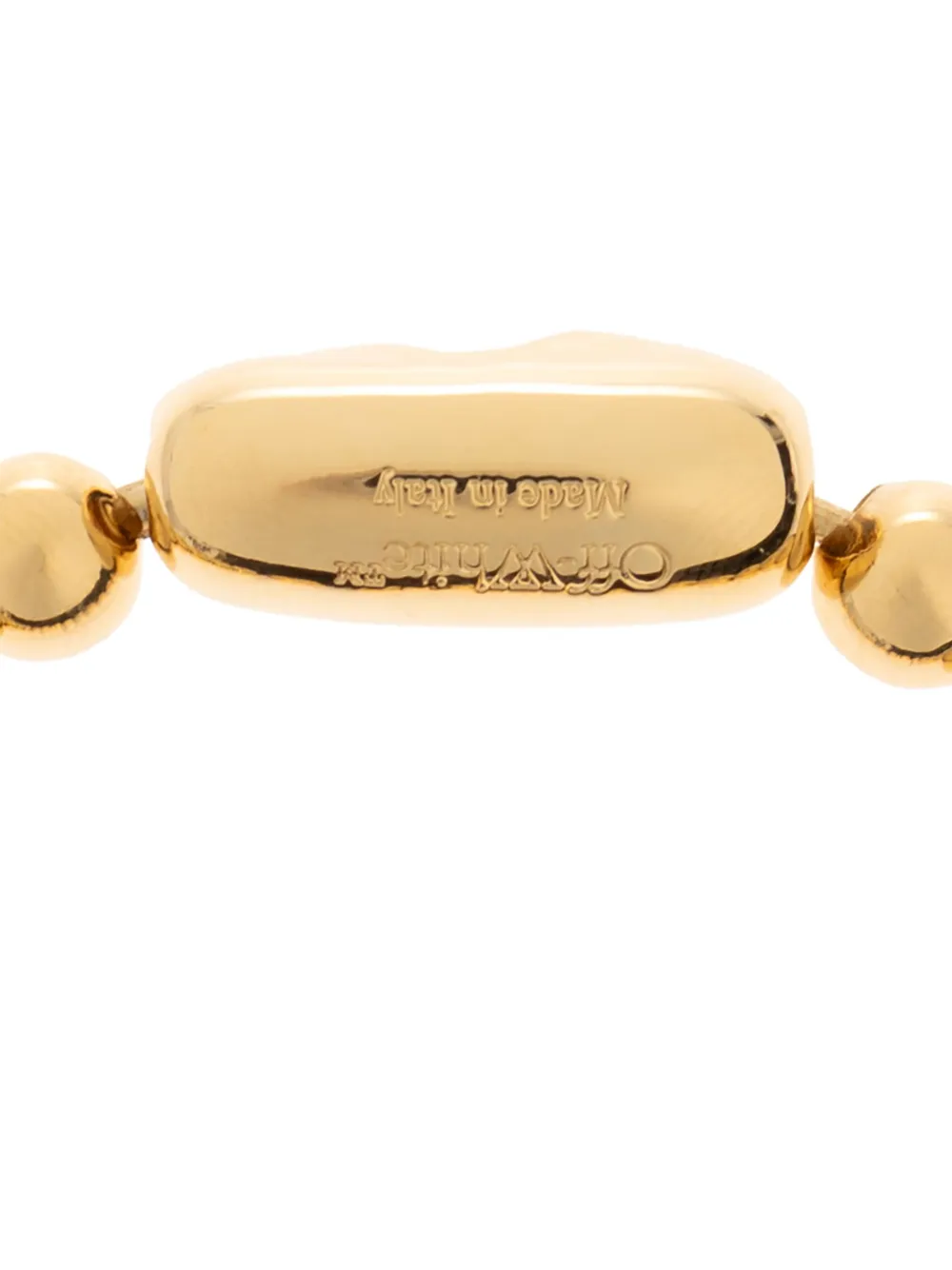 Off-white Arrows-charm Ball-chain Bracelet In Gold