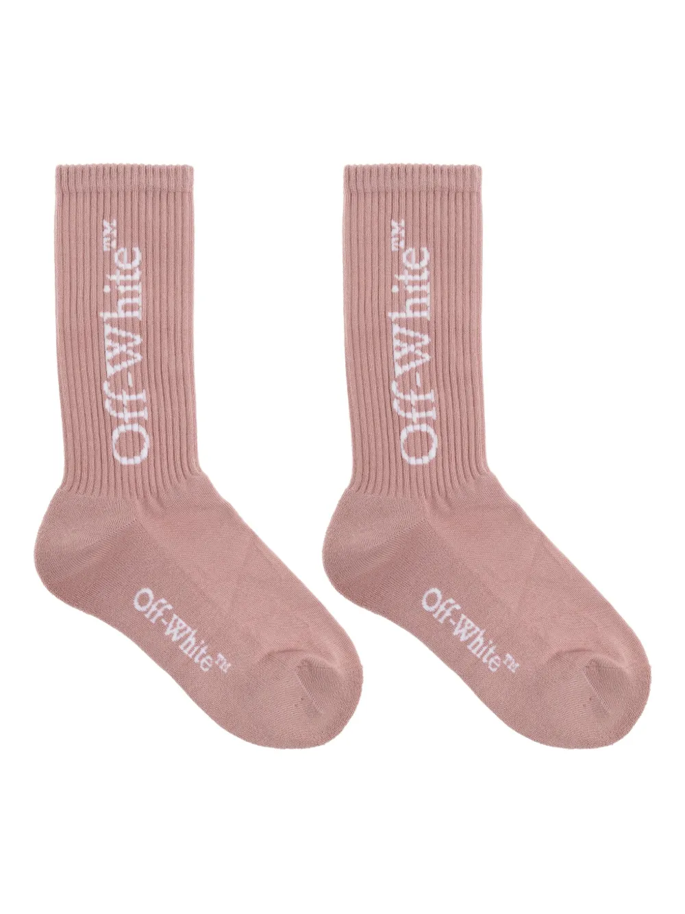Off-white Logo-embellishment Socks In Pink