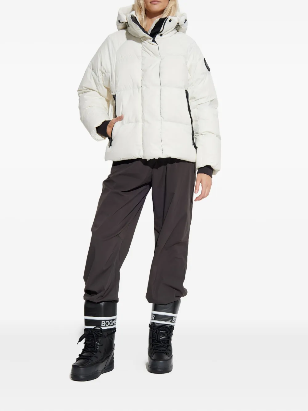 Canada Goose Hooded Puffer Jacket In Neutral