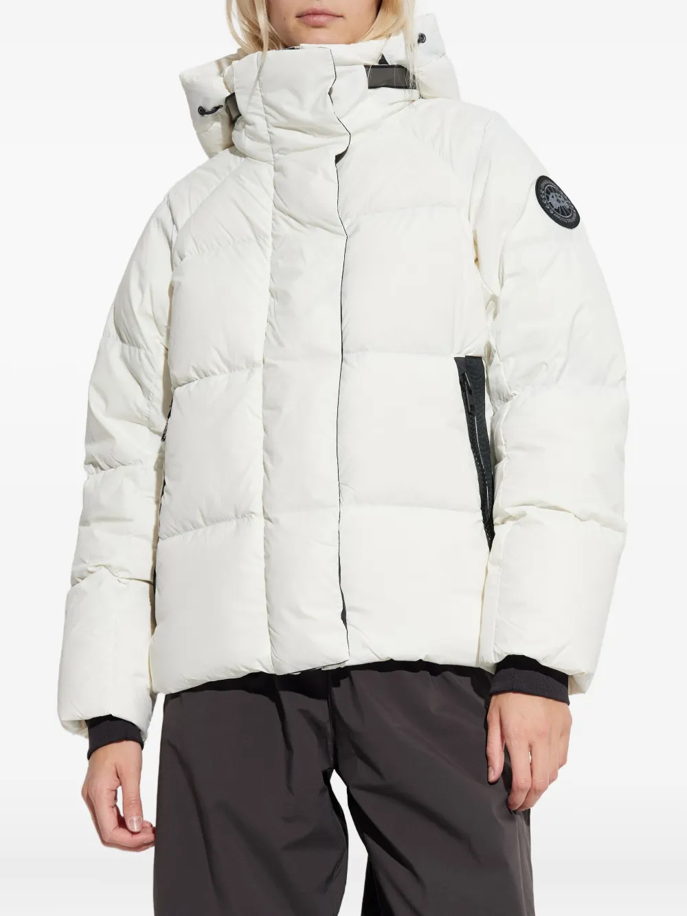 Canada Goose Hooded Puffer Jacket In Neutral