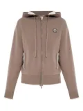 Kenzo flower-logo zip-up hoodie - Neutrals