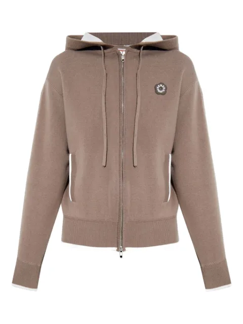 Kenzo hoodie con logo floral y cierre