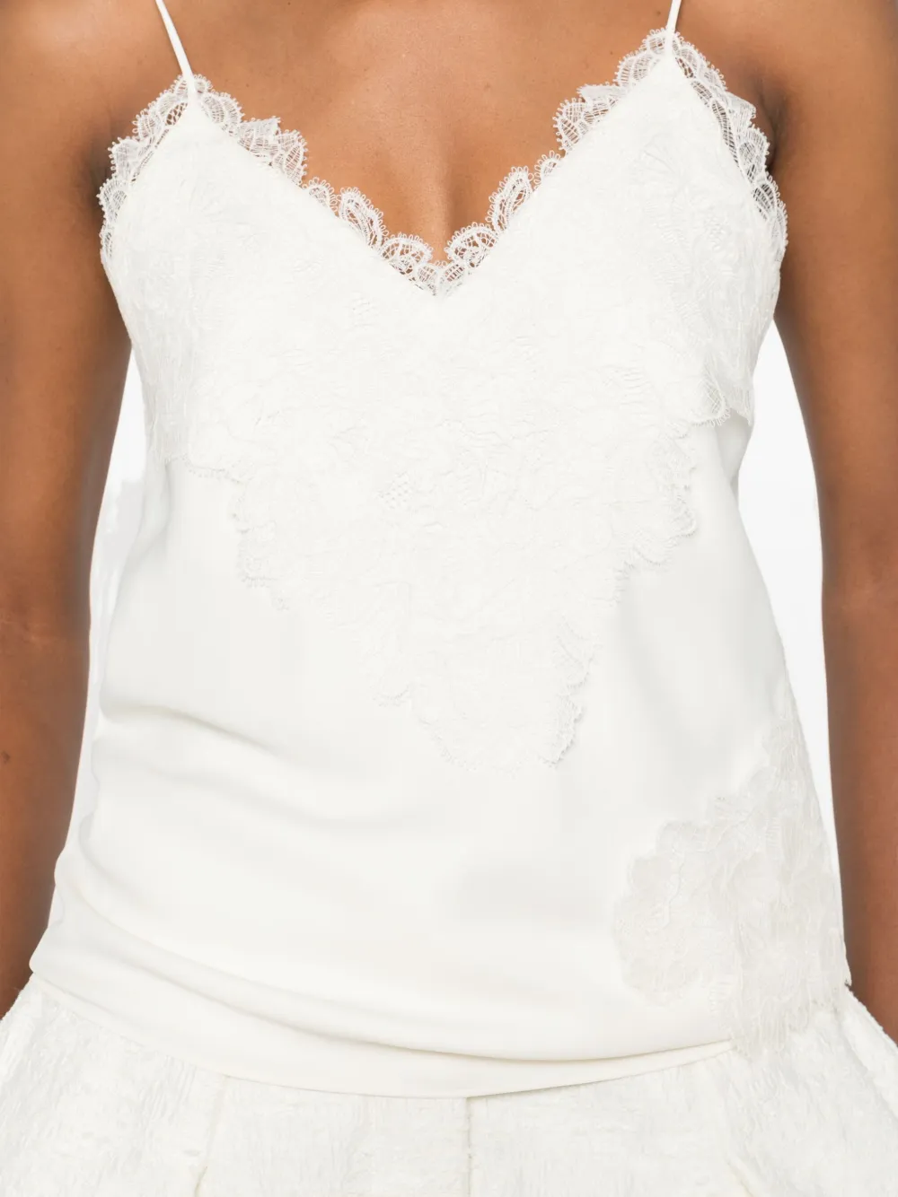 Róhe Hemd met kanten detail Beige