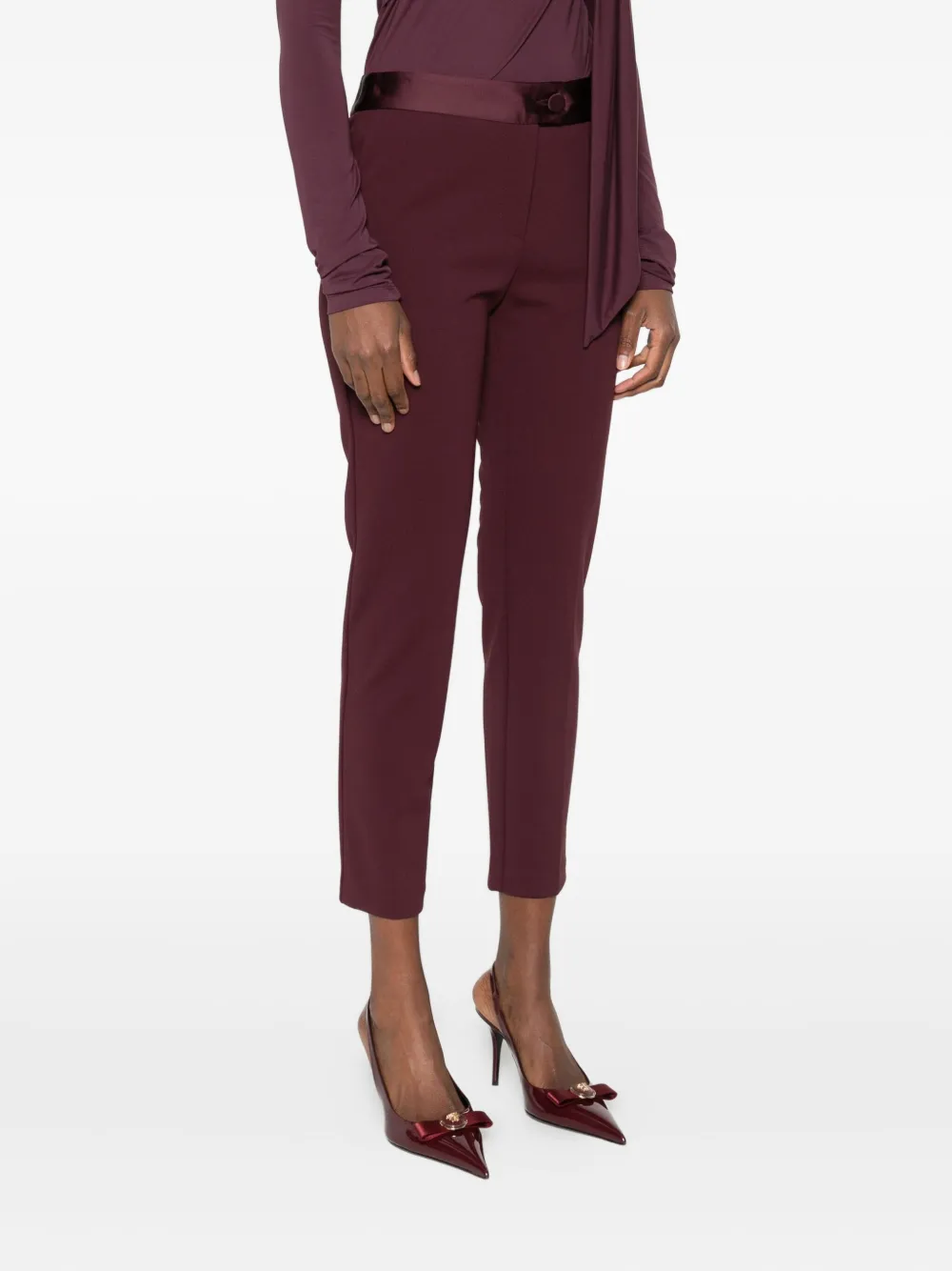 IMPERIAL Broek met satijnen tailleband Rood
