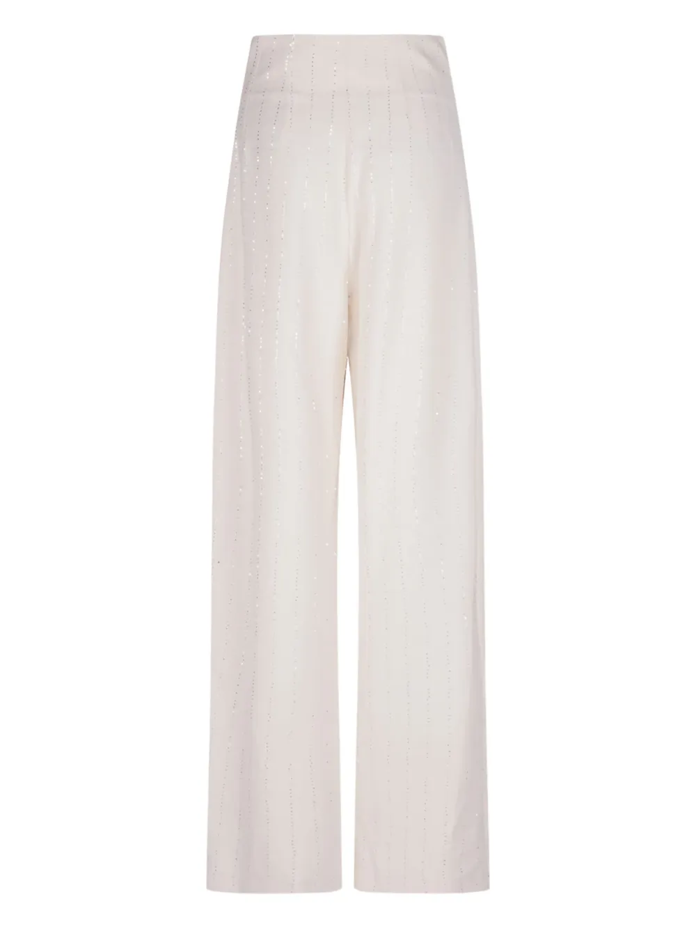 Nissa Striped High-waisted Trousers In White
