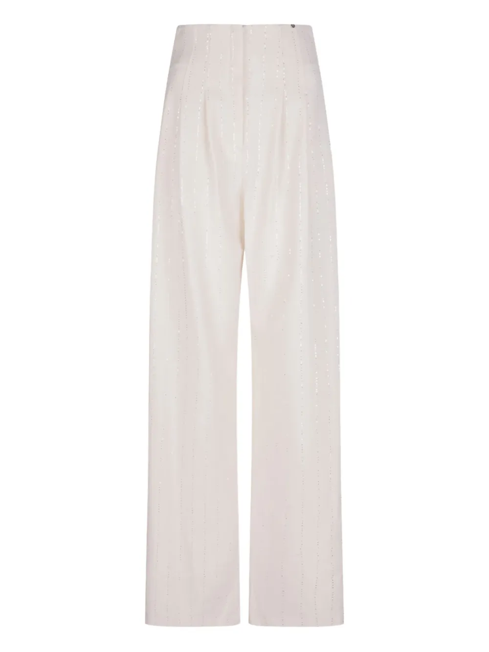 NISSA striped high-waisted trousers | White | Image 1