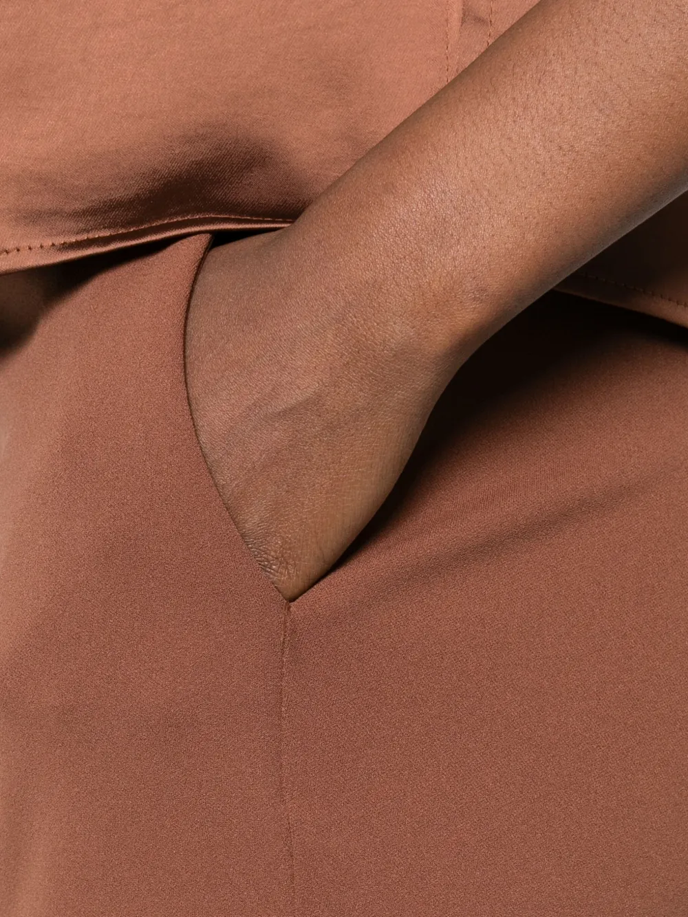 IMPERIAL Broek met knoopsatijnen tailleband Bruin