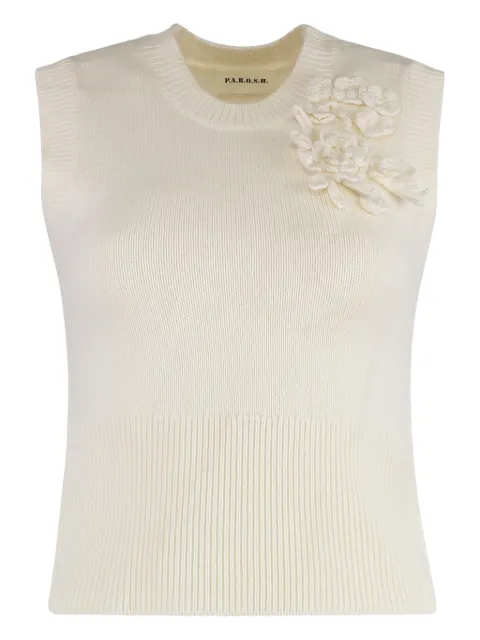 P.A.R.O.S.H. ribbed flower-embellished vest