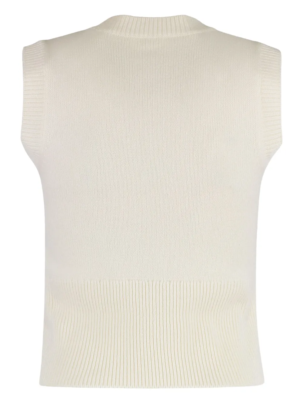 P.a.r.o.s.h Ribbed Flower-embellished Vest In Neutral