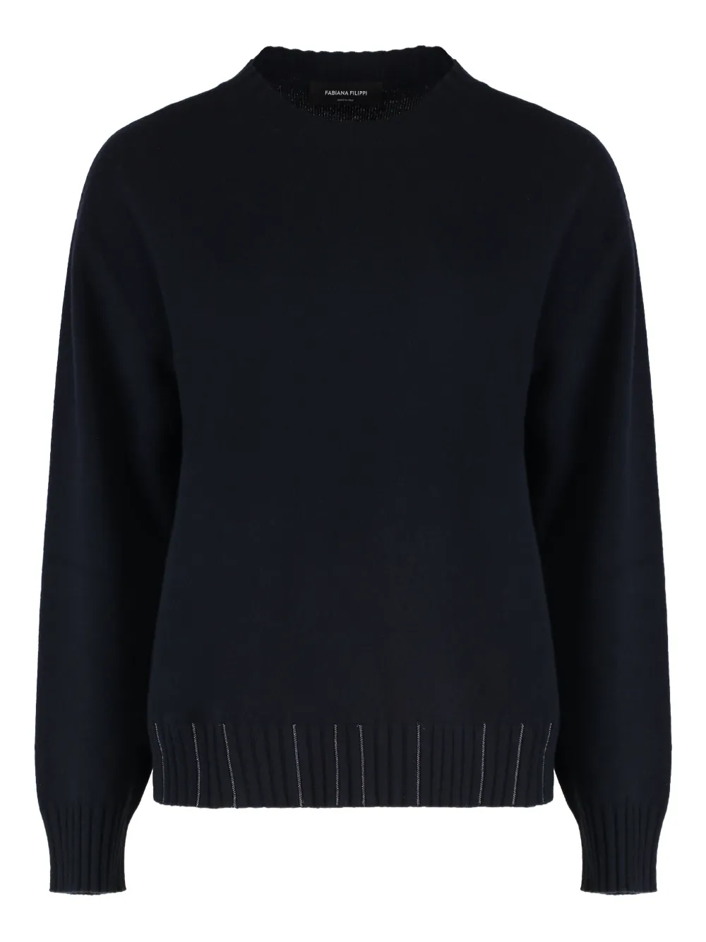 Fabiana Filippi ribbed-knit crew-neck sweater Zwart