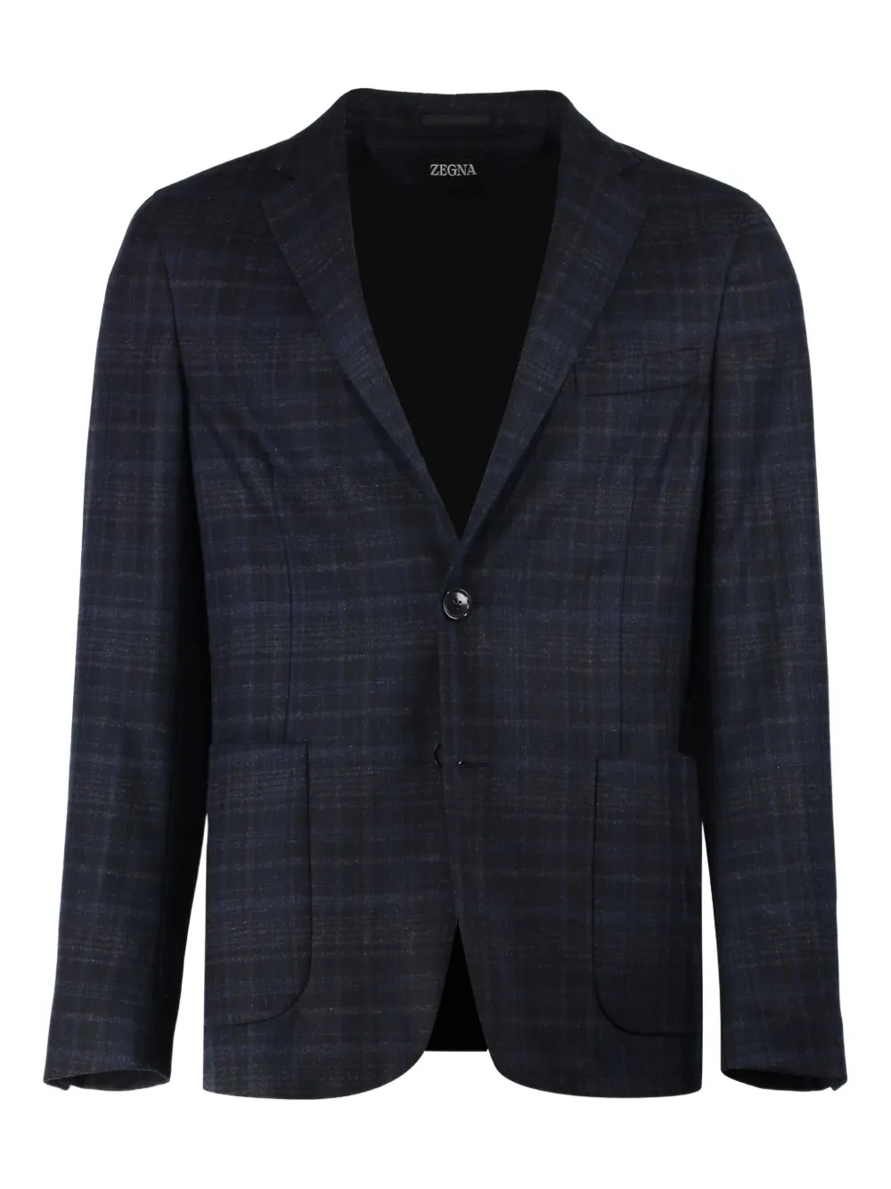 Zegna single-breasted notched-lapel blazer Blauw