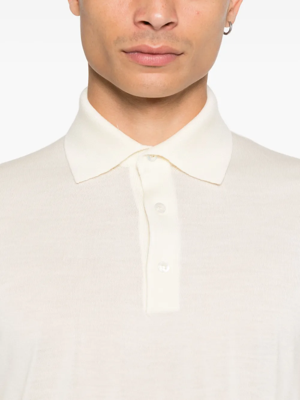 Lardini Poloshirt van scheerwol Wit