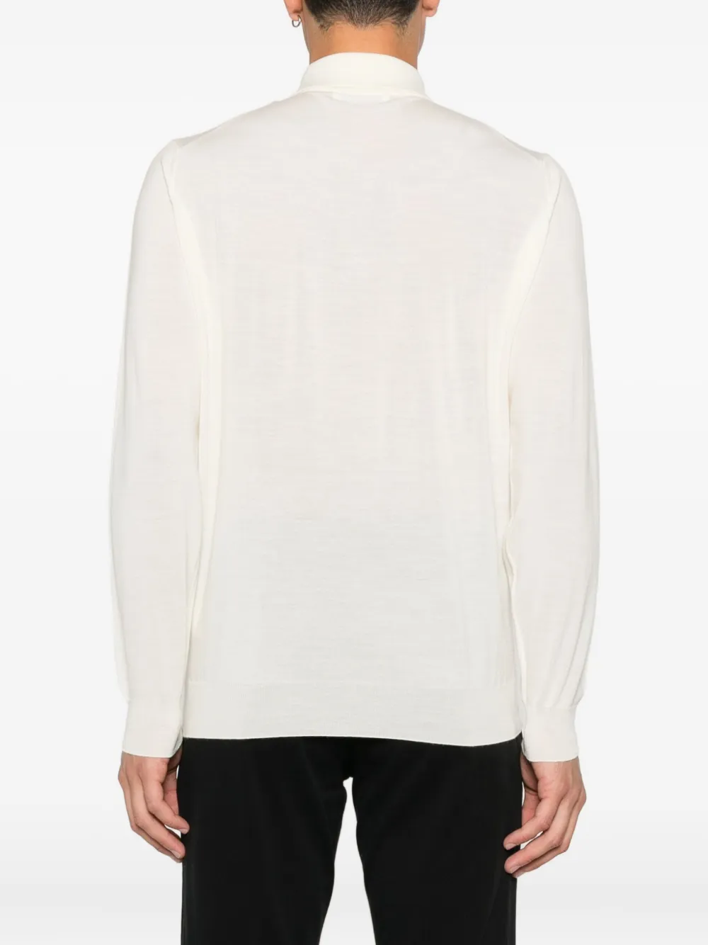 Lardini Poloshirt van scheerwol Wit