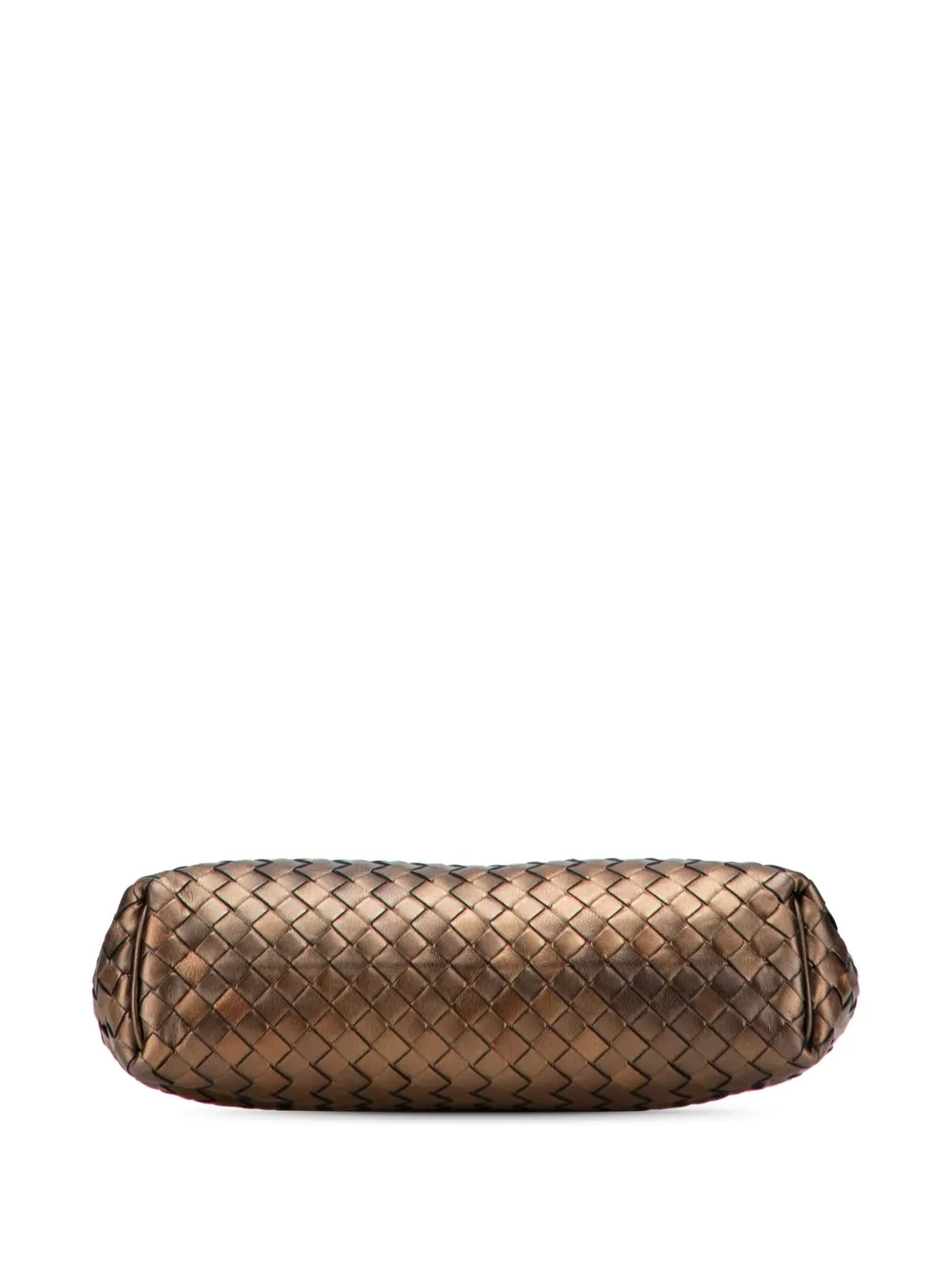 Pre-owned Bottega Veneta 2012-2025 Nappa Intrecciato The Lauren 1980 Clutch Bag In Brown