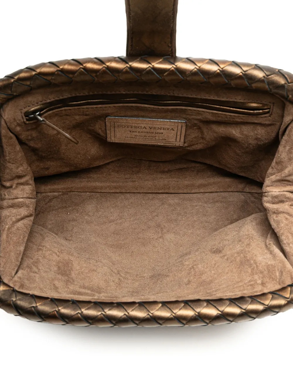 Pre-owned Bottega Veneta 2012-2025 Nappa Intrecciato The Lauren 1980 Clutch Bag In Brown