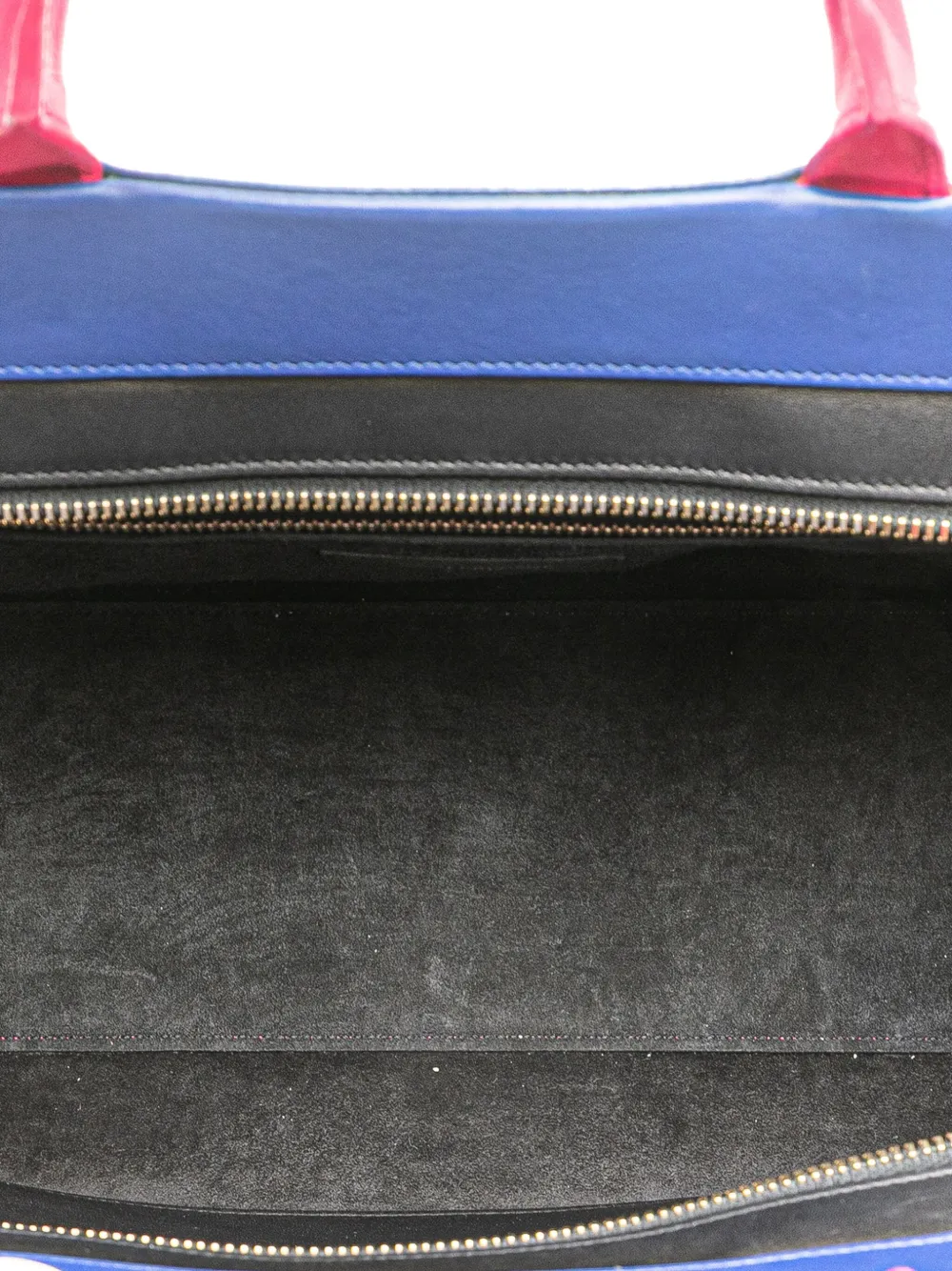 Pre-owned Saint Laurent 2015 Medium Smooth Tricolor Calfskin Cabas Rive Gauche Satchel In Blue
