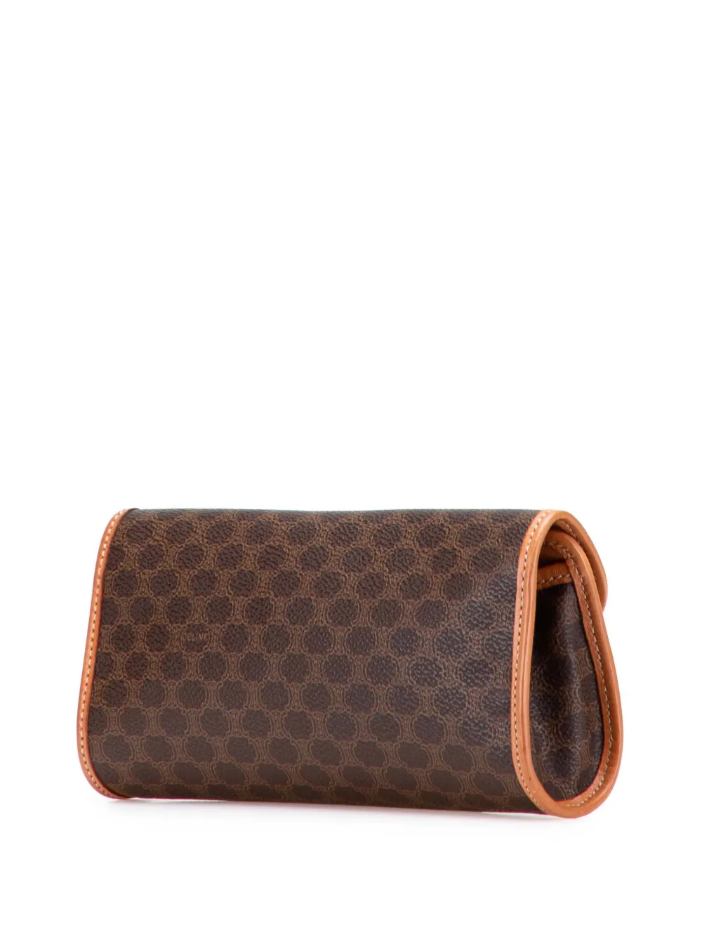 Pre-owned Celine 1996 Macadam Coated Canvas Clutch Bag In Brown