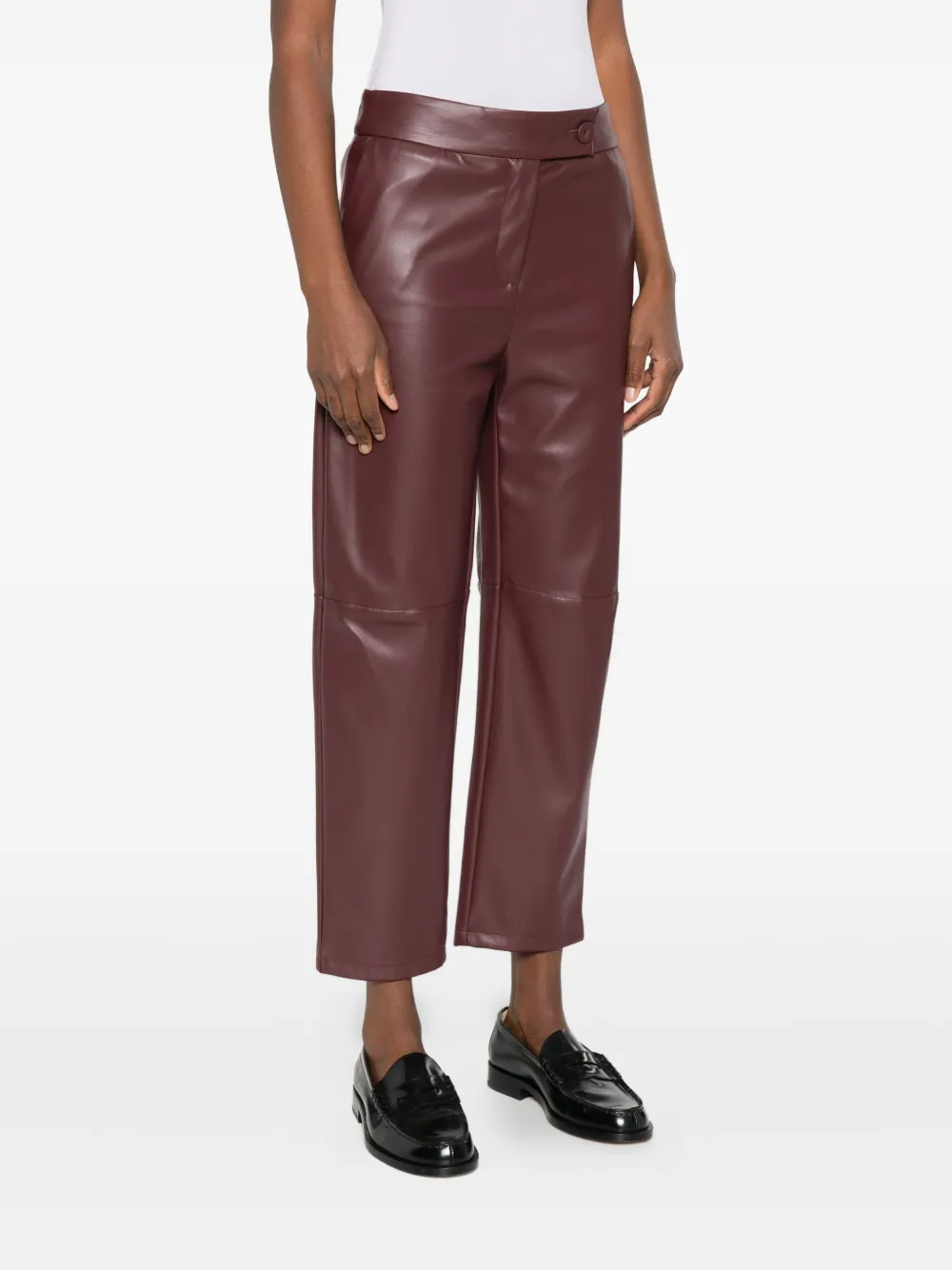 IMPERIAL Cropped broek met knoopsluiting Rood