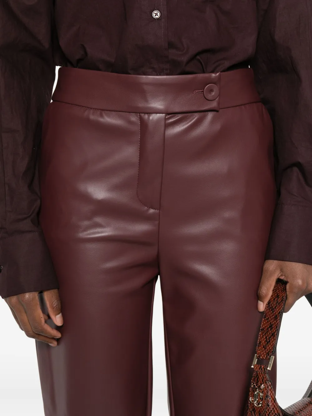 IMPERIAL Cropped broek met knoopsluiting Rood