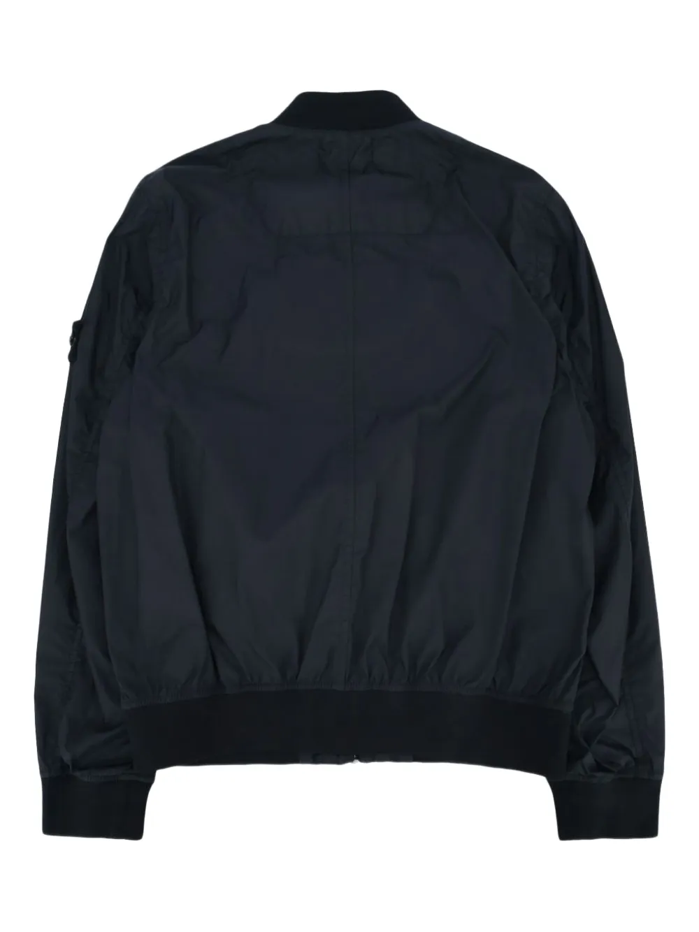 Stone Island Junior Bomberjack met ritssluiting en geribbelde manchetten Blauw