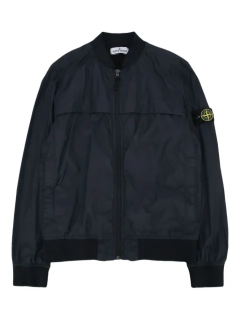 Stone Island Junior zip-fastening ribbed-cuff bomber jacket