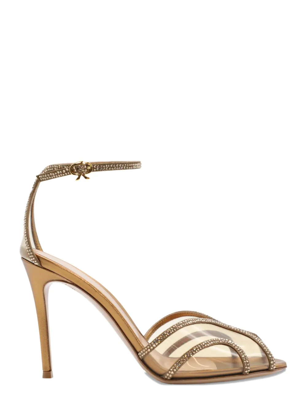 Gianvito Rossi 95mm Crystal-embellished Slingback Pumps In Gold