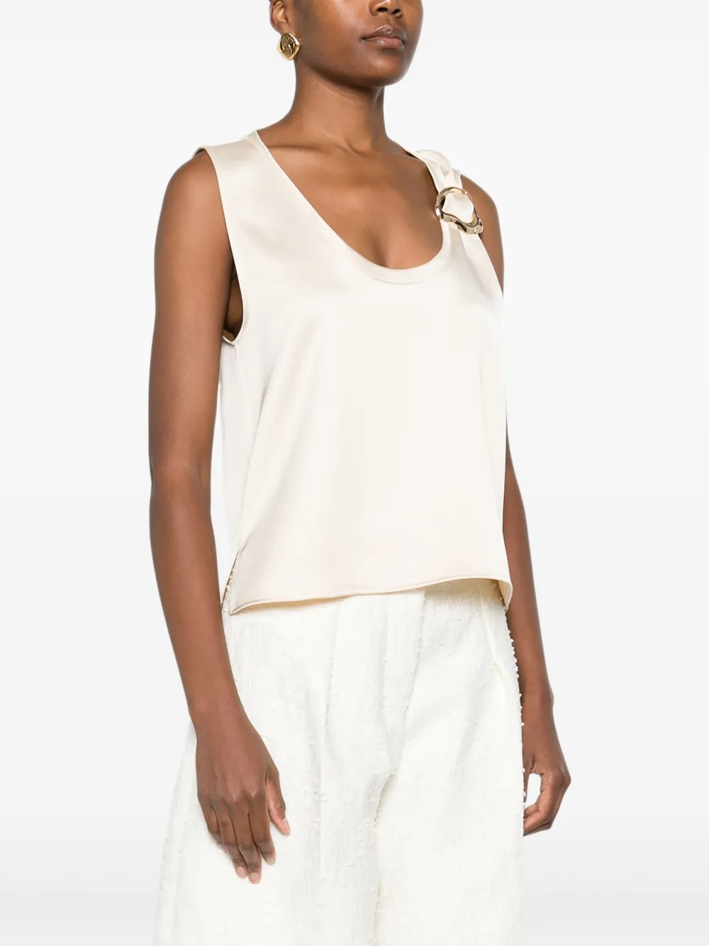  Imperial Buckle-detail Sleeveless Top - Neutrals 