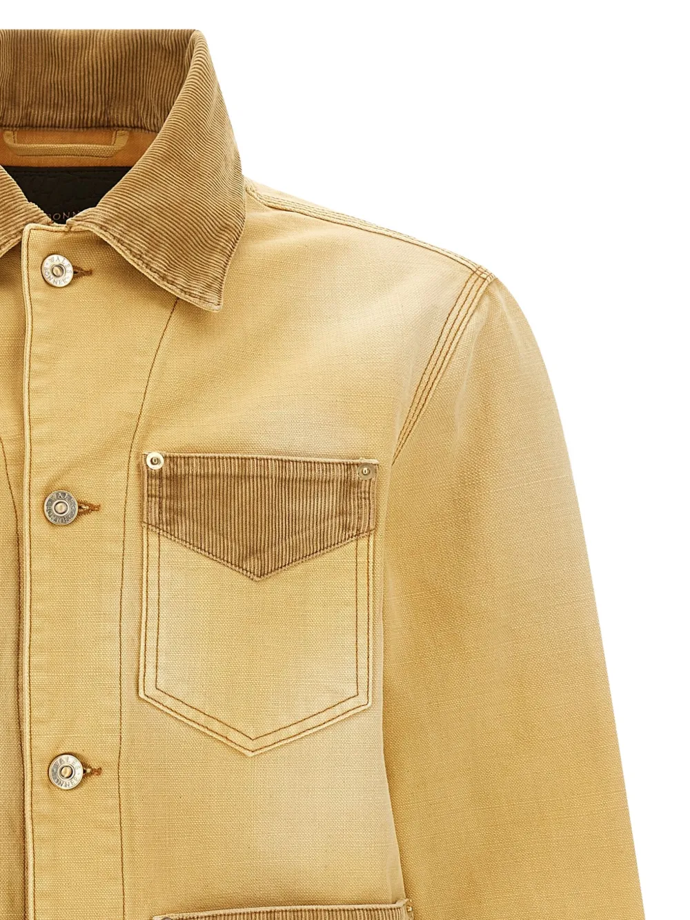 Wales Bonner Sierra Corduroy-panel Canvas Jacket In Yellow