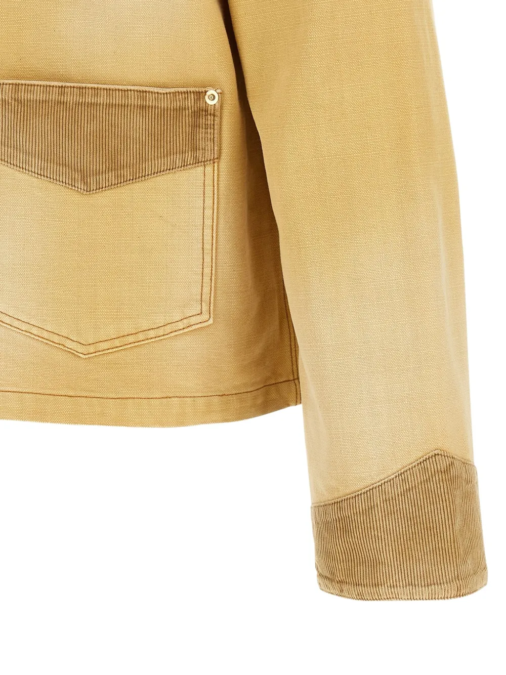 Wales Bonner Sierra Corduroy-panel Canvas Jacket In Yellow