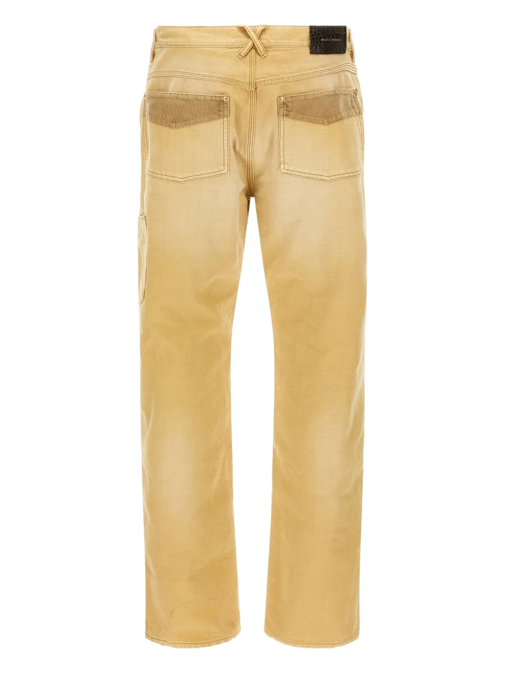 Wales Bonner Sierra corduroy-panel canvas trousers Geel