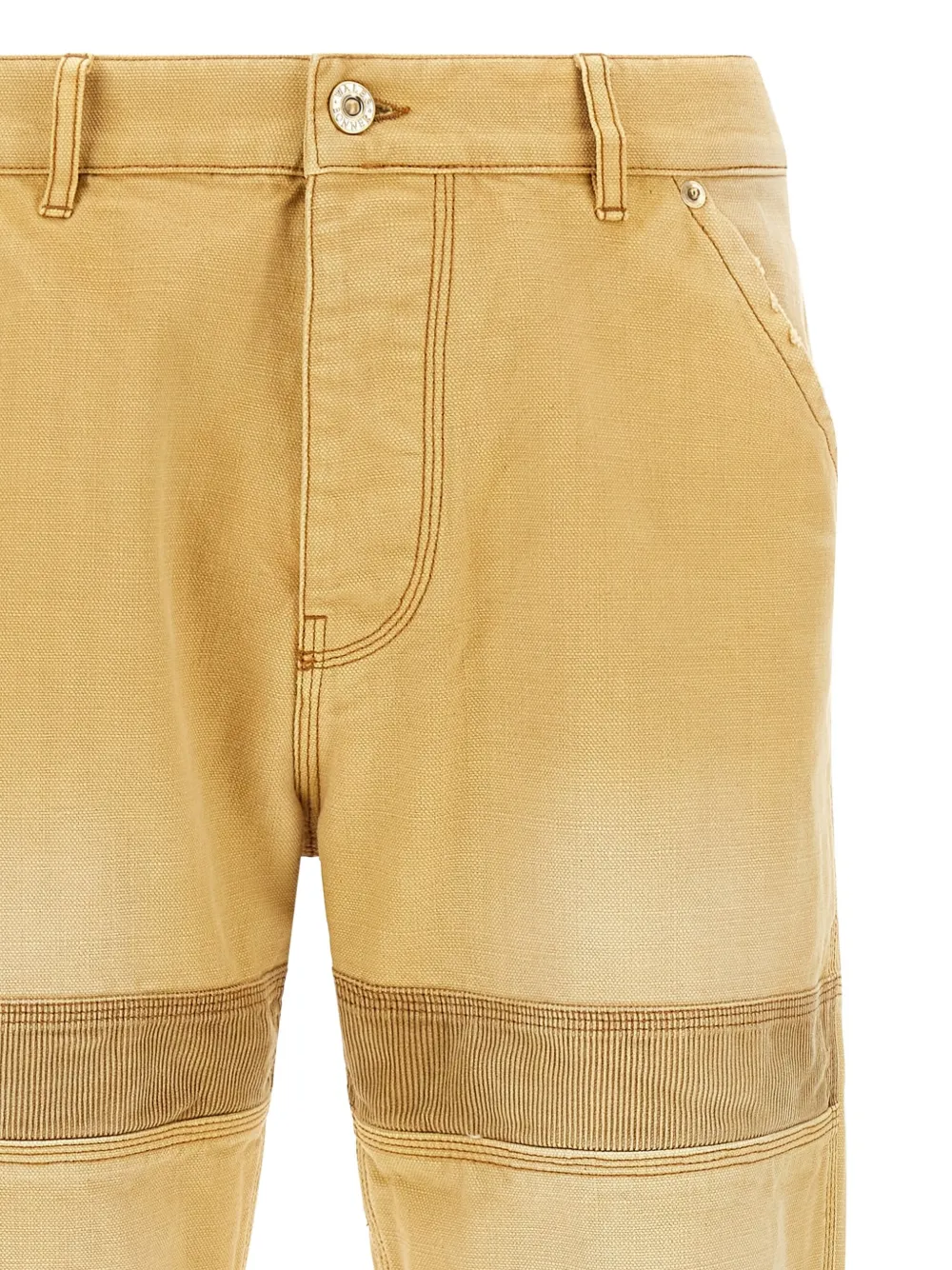 Wales Bonner Sierra corduroy-panel canvas trousers Geel