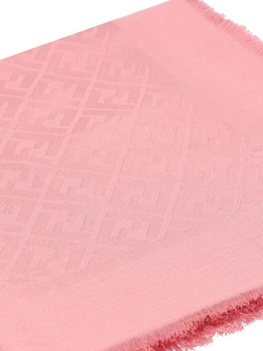FENDI Sjaal met franje en logopatroon Roze