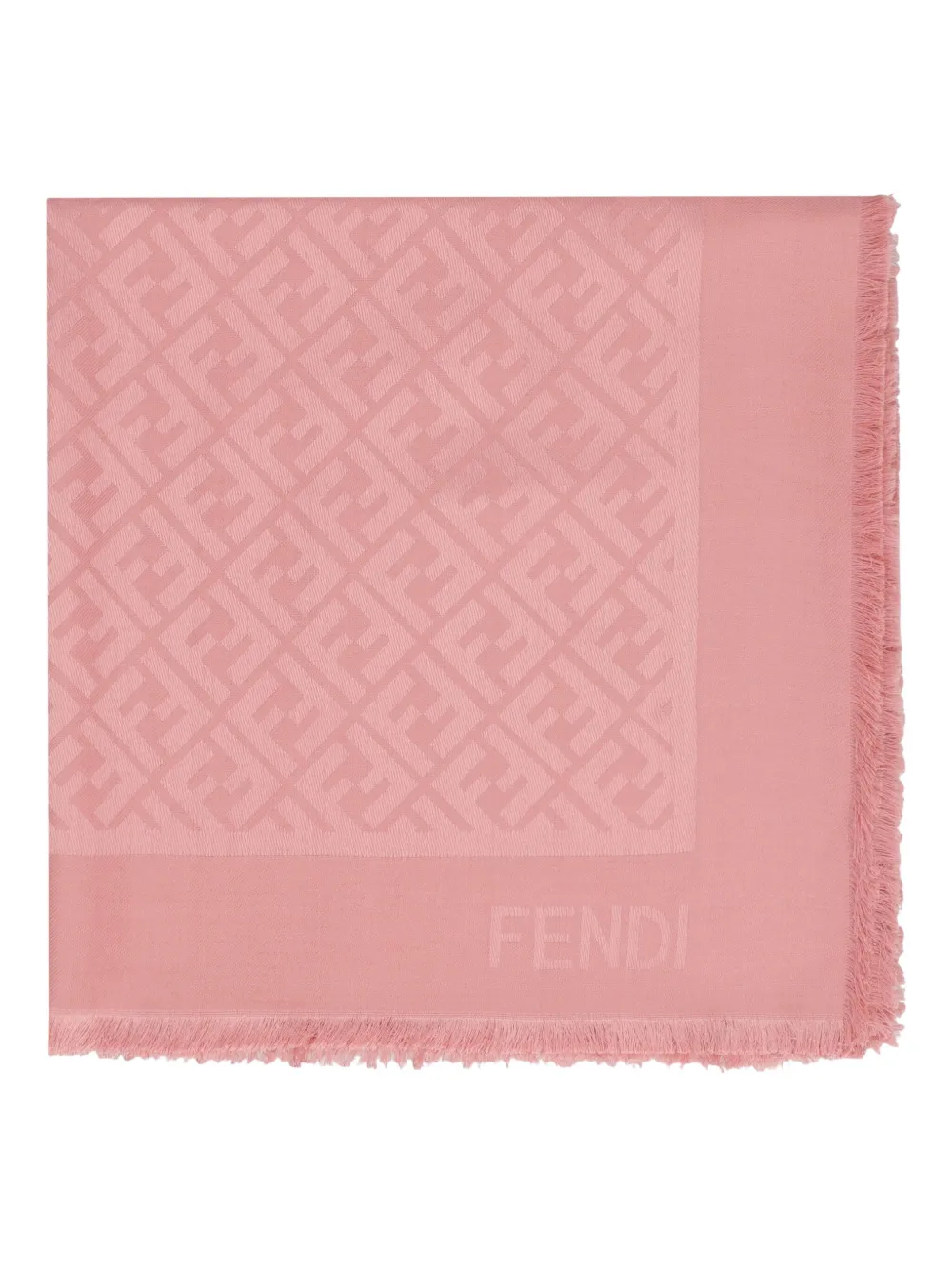 FENDI Sjaal met franje en logopatroon Roze