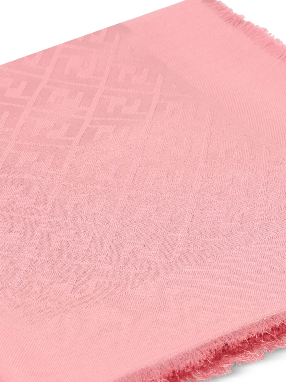 FENDI logo-pattern frayed-edge shawl | Image 2