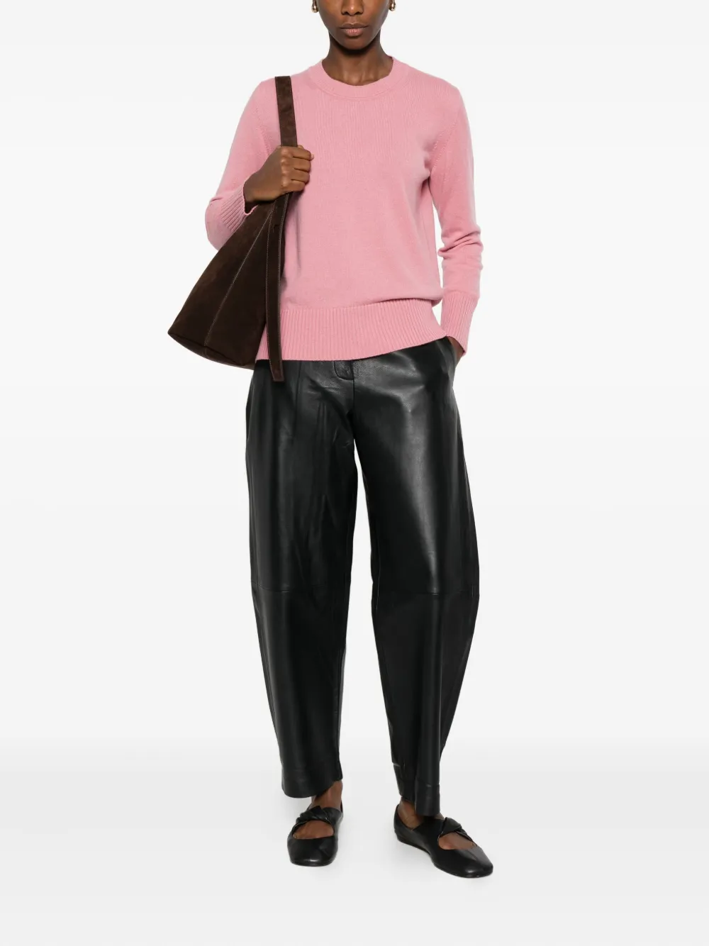 Alpha Studio Round-neck Sweater In Pink