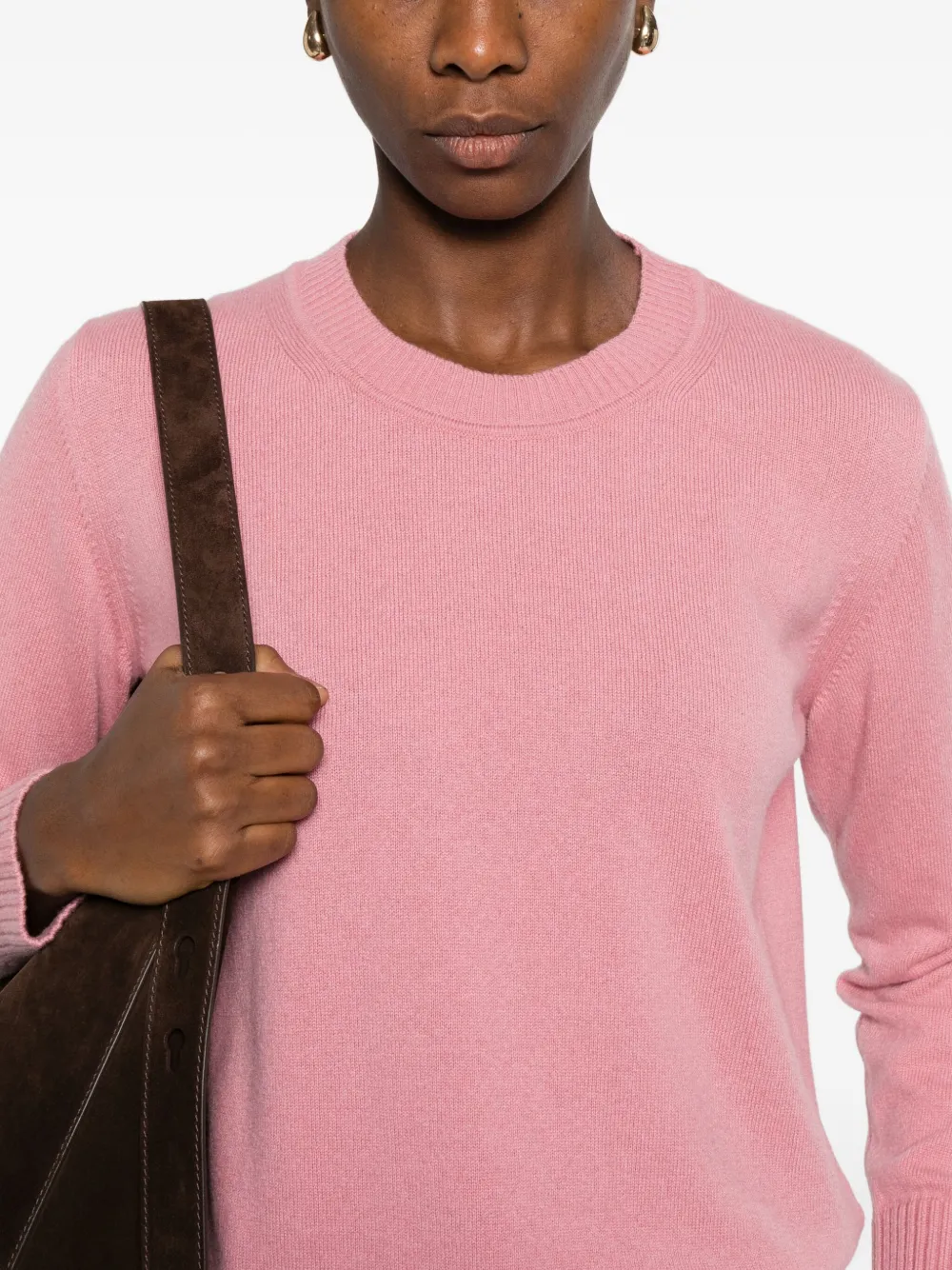 Alpha Studio Round-neck Sweater In Pink
