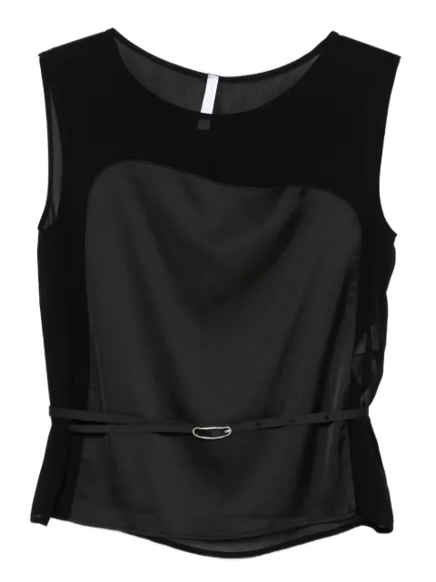 IMPERIAL sheer-panel belted top