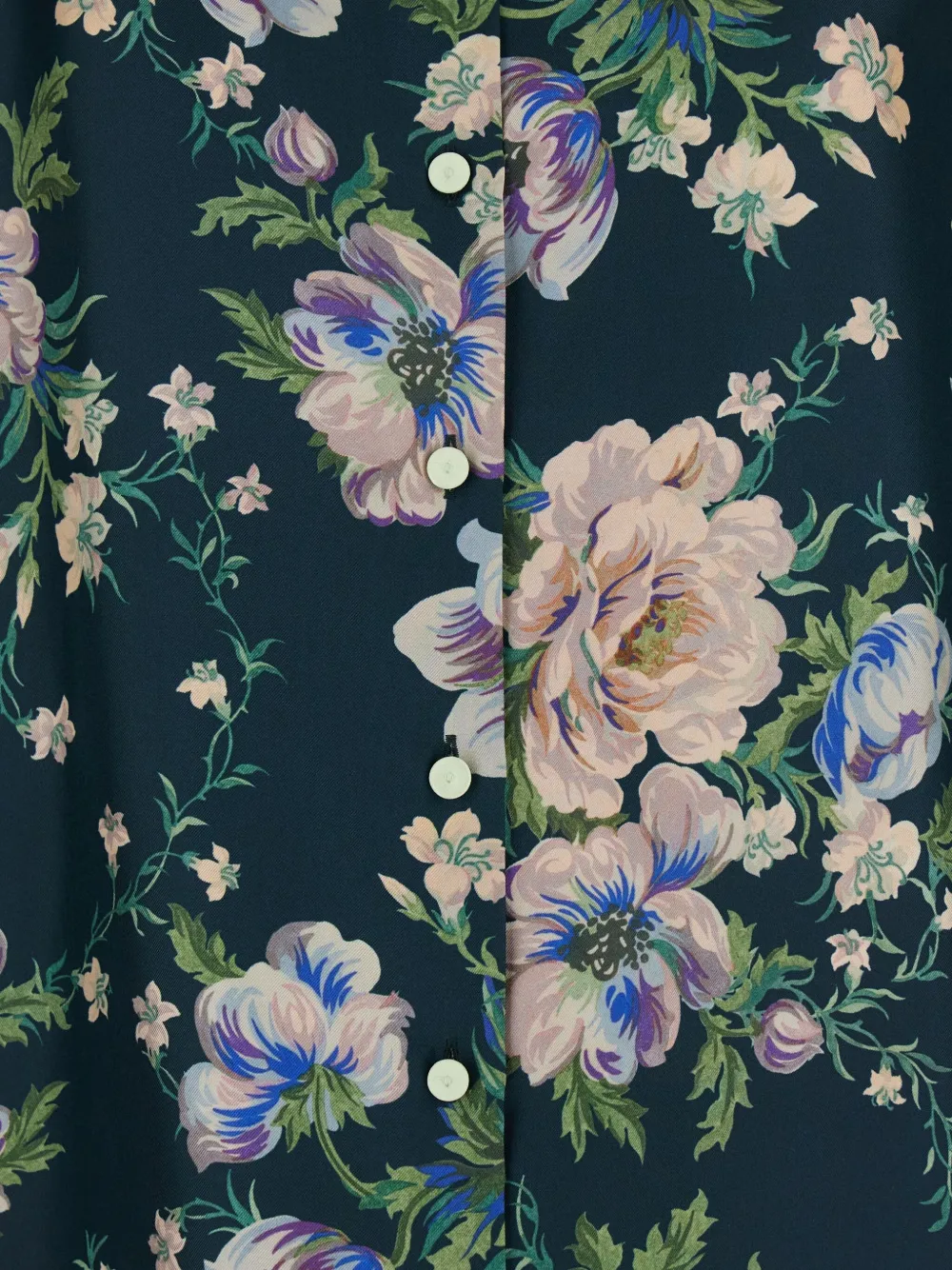 Mantero 1902 Floral-print Button-down Shirt In Green