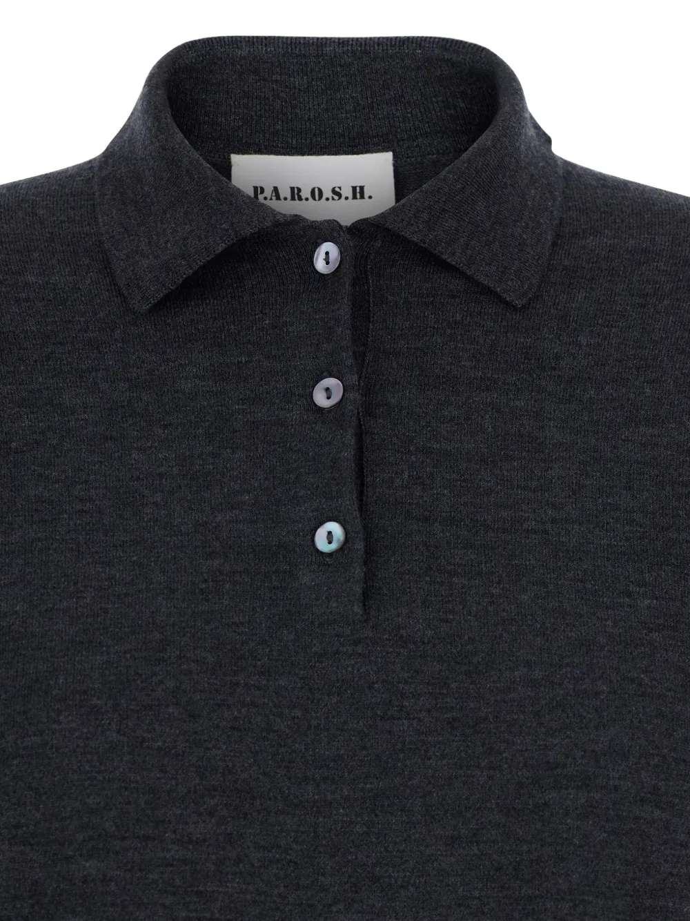 P.a.r.o.s.h Polo-neck Button Polo Shirt In Gray