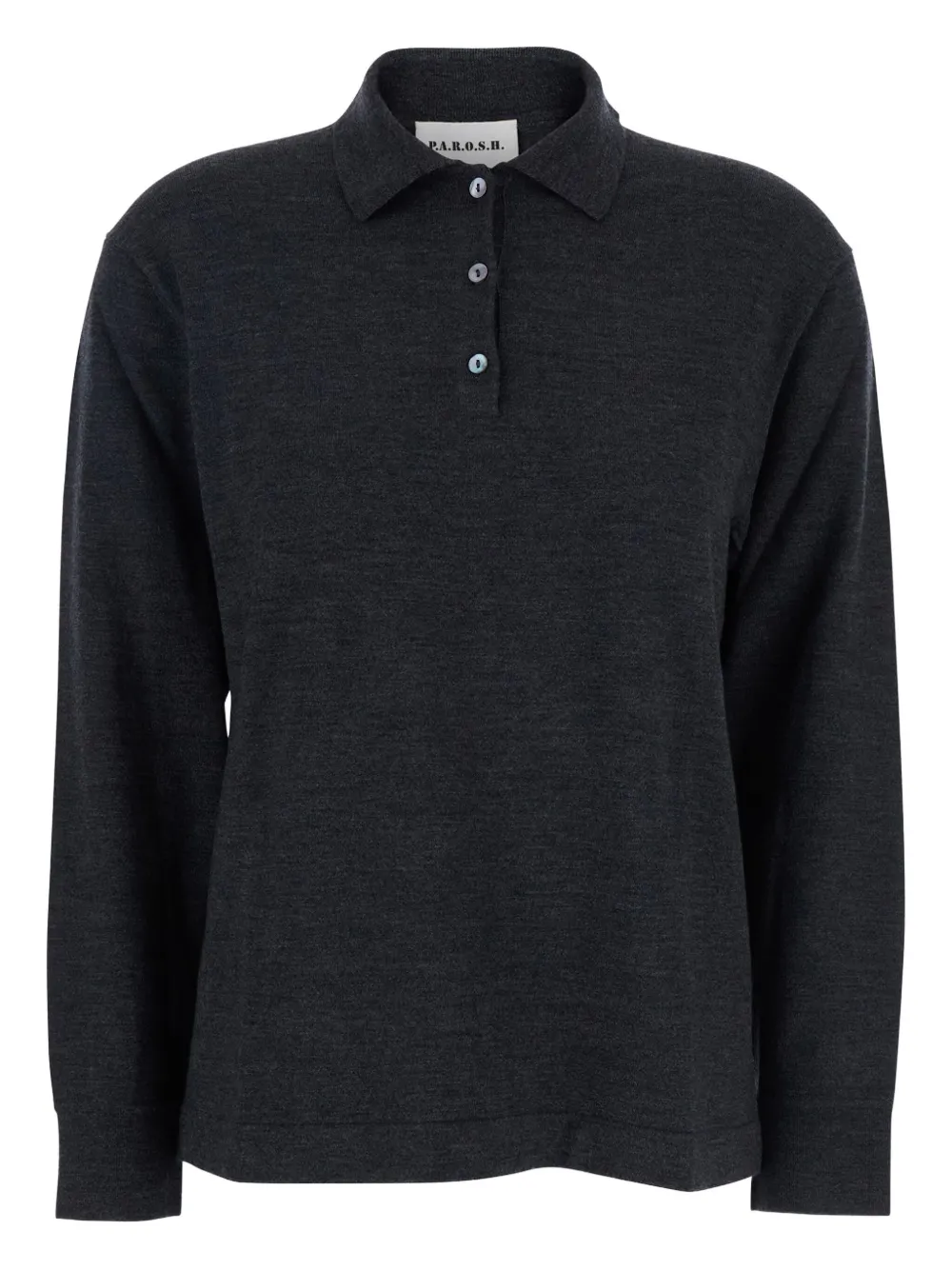 P.a.r.o.s.h Polo-neck Button Polo Shirt In Gray