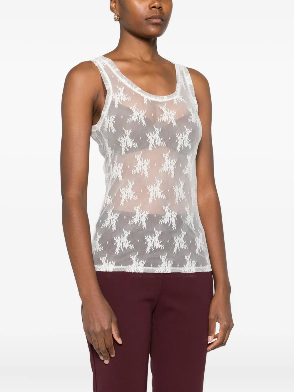 IMPERIAL Tanktop van kant Wit