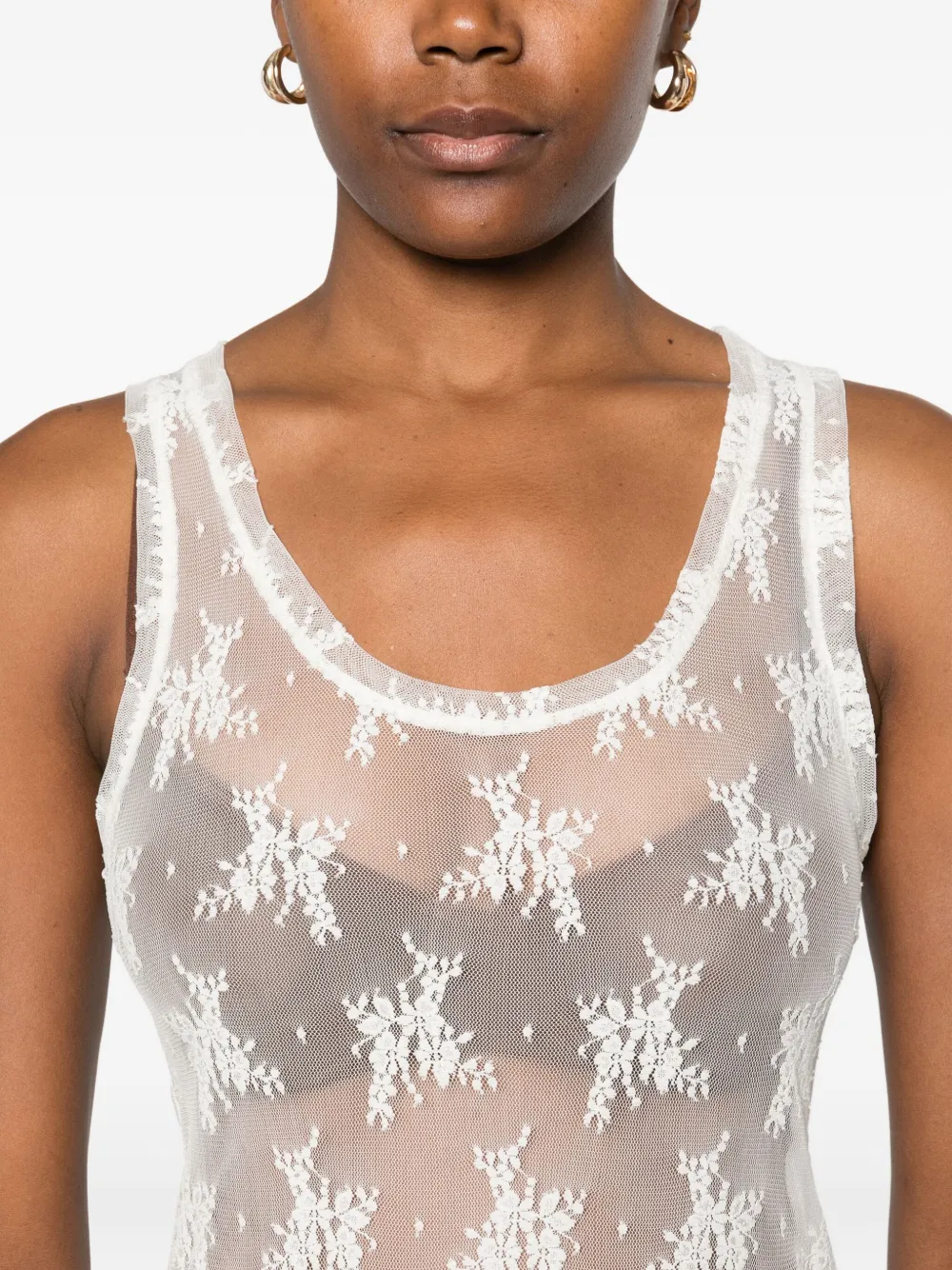 IMPERIAL Tanktop van kant Wit