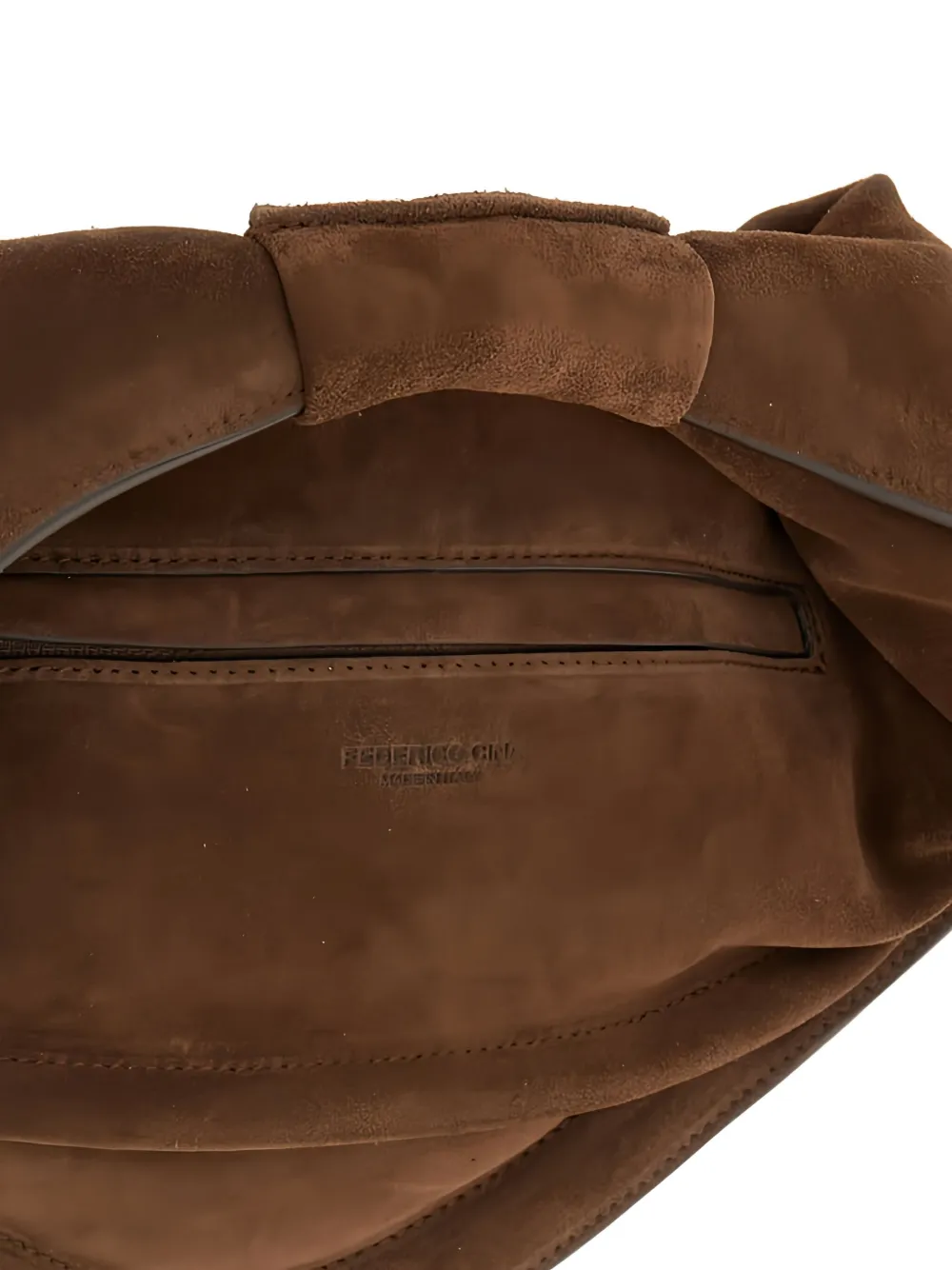 Federico Cina Suede Tote Bag In Brown