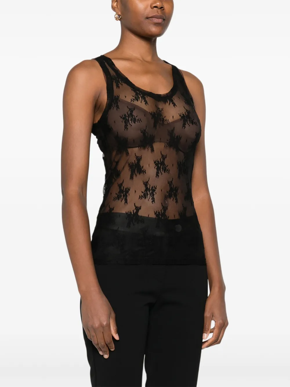 IMPERIAL Tanktop van kant Zwart