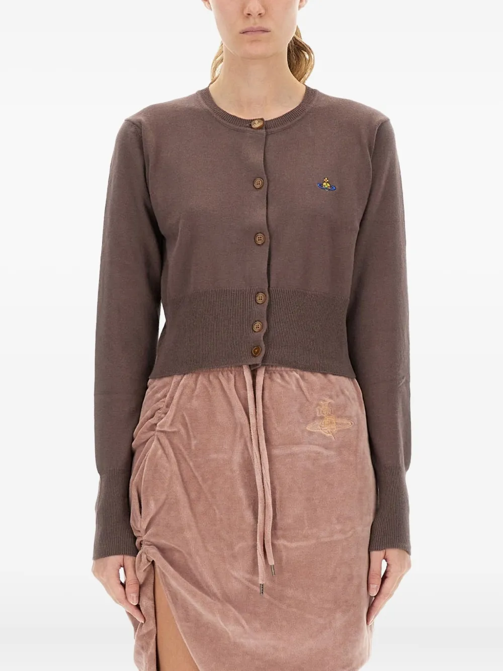 Vivienne Westwood Bea Orb-logo button-fastening cardigan - Marrone