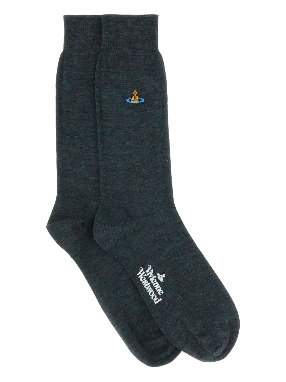 Vivienne Westwood Uni Logo-embroidered Socks In Blue