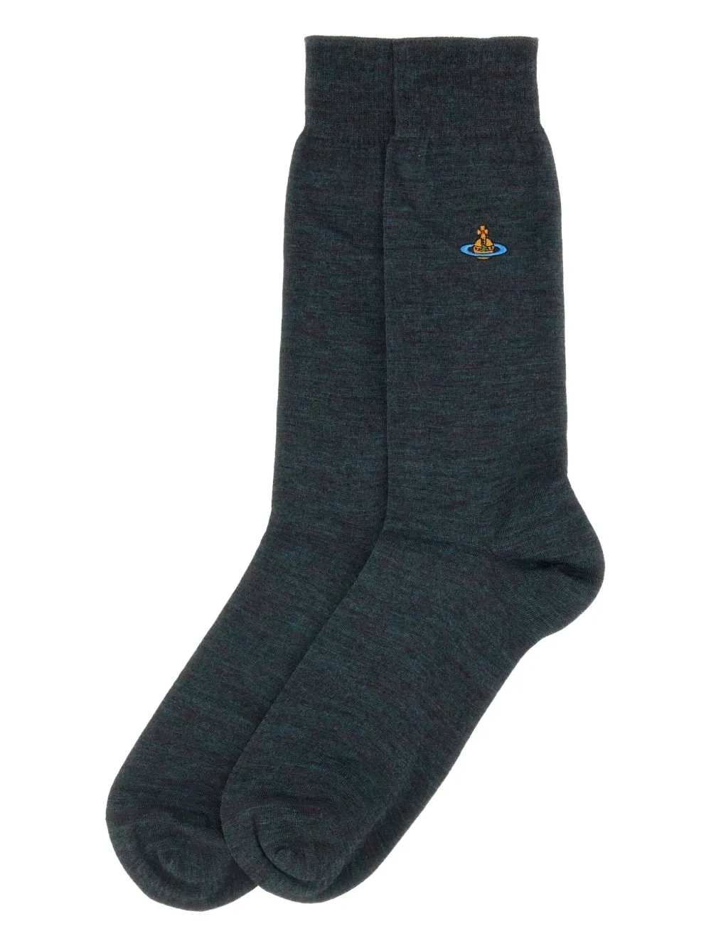 Vivienne Westwood Uni Logo-embroidered Socks In Blue