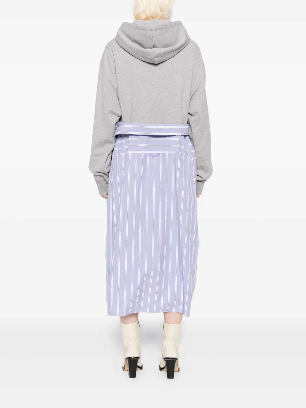 Miharayasuhiro Shirt Combined Hoodie Dress In Gray