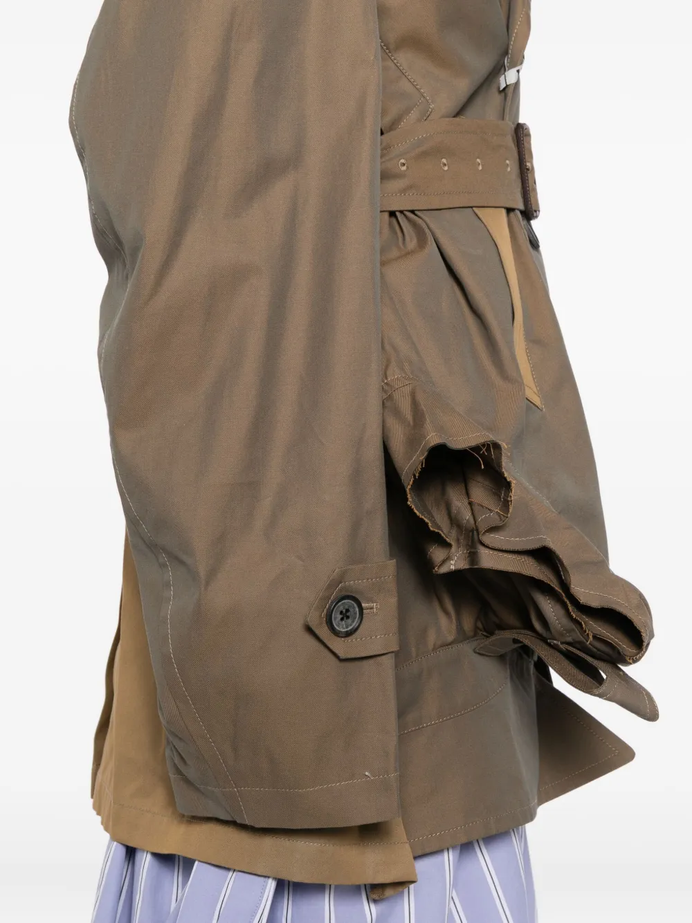 Miharayasuhiro Upside Down Trench Coat In Brown