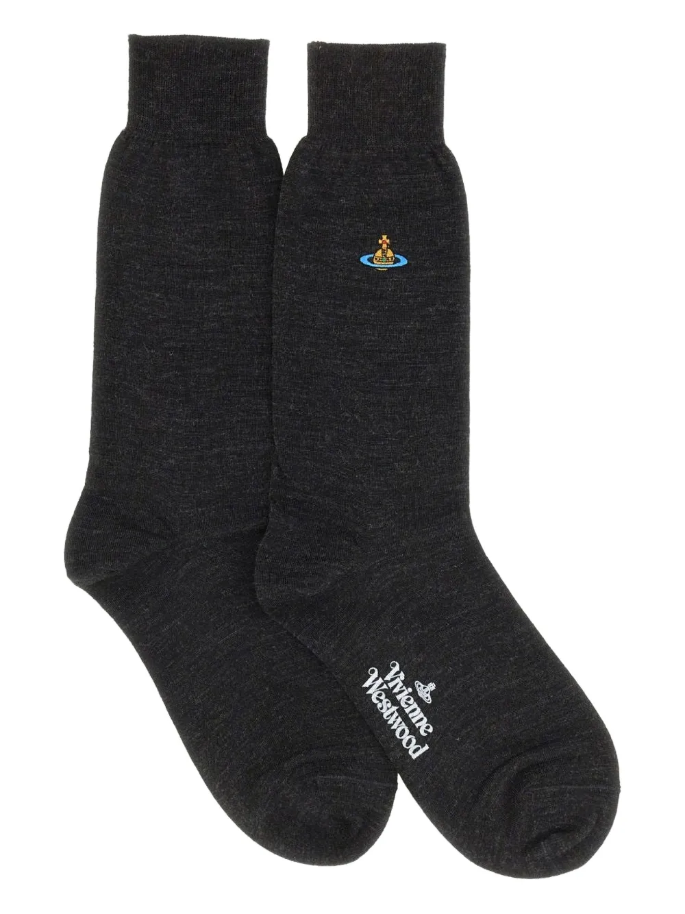 Vivienne Westwood Orb-logo Socks In Gray